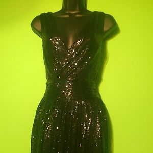 Kate Kasen Size 14 Black Sequin Dress